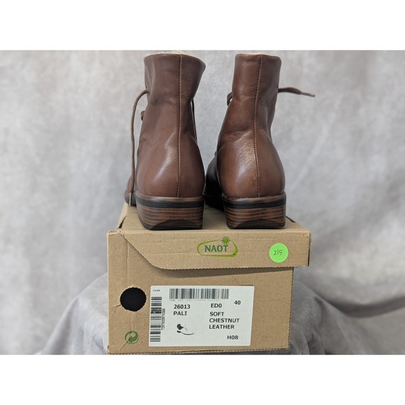 Naot Pali Women 9.5 | Chestnut Leather Zip Ankle Boots New